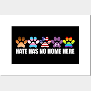 Has No Home Here LGBT-Q Trans Gay Pride US Flag Dog Posters and Art